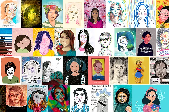  Ilustraciones de artistas de Guatemala y el mundo, parte de la Campaña Global #NosDuelen56 Colage: #NosDuelen56 